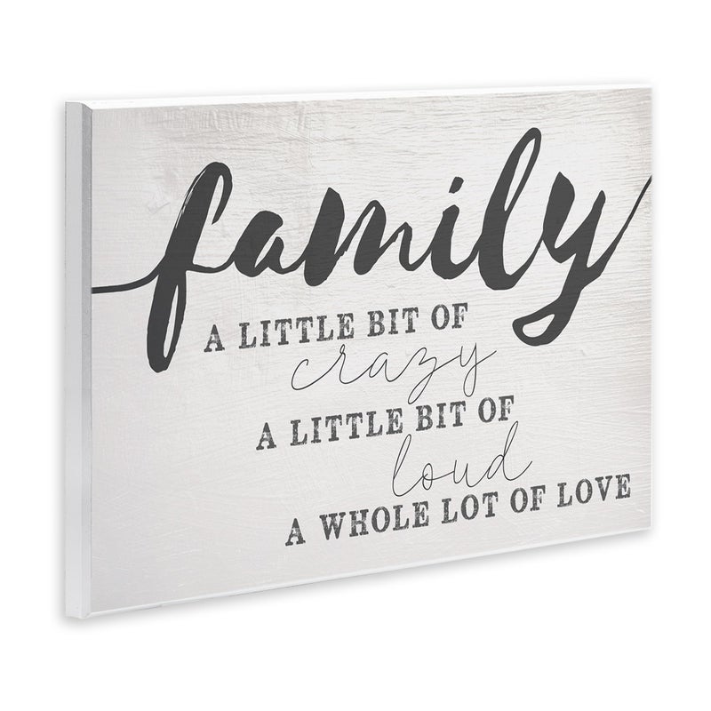 Stupell Industries Family Crazy Loud Love Inspirational Word Design Wall Plaque, Multi-Color, 10 x 15 - Image 3